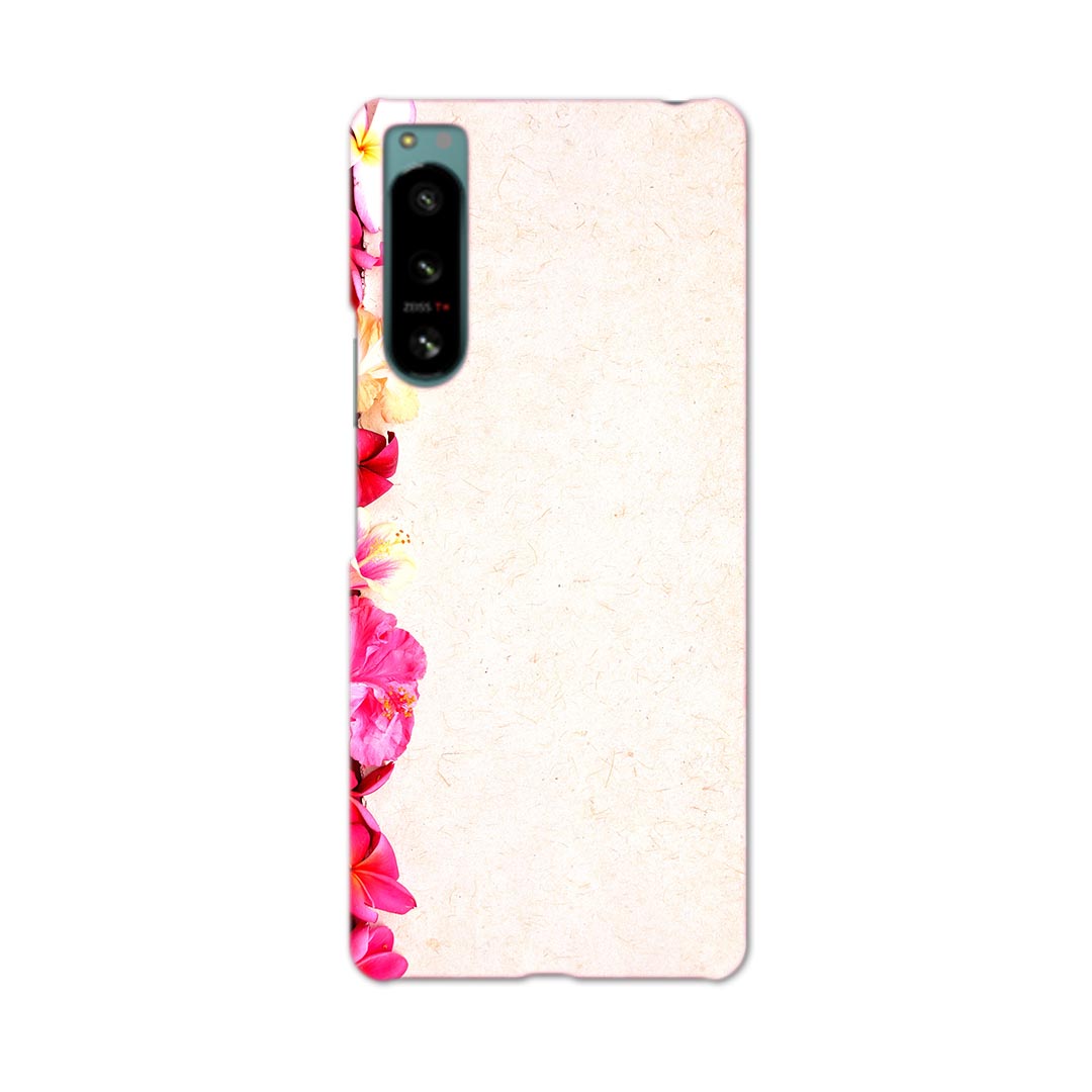Xperia 5 IV 専用ハードケース SO-54C / SOG09 / A204SO 共通対応 so54c igcase スマホカバー カバー ケース pc ハードケース 005324 花 ハイビスカス ピンク