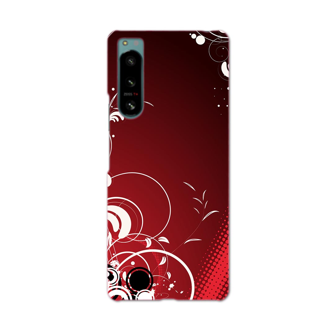 Xperia 5 IV 専用ハードケース SO-54C / SOG09 / A204SO 共通対応 so54c igcase スマホカバー カバー ケース pc ハードケース 007999 赤 レッド 植物 デザイン