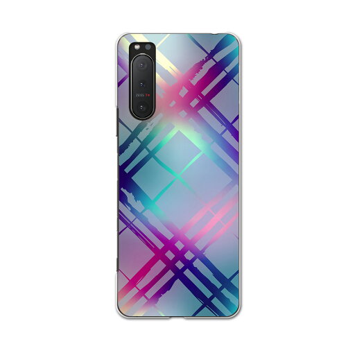 Xperia 5 II 専用ハードケース igcase SOG02 au スマホカバー カバー ケース pc ハードケース 008767 クール チェック カラフル 模様 Xperia 5 II 専用ハードケース igcase SOG02 au スマホカバー カバー ケース pc ハードケース 008767 クール チェック カラフル 模様