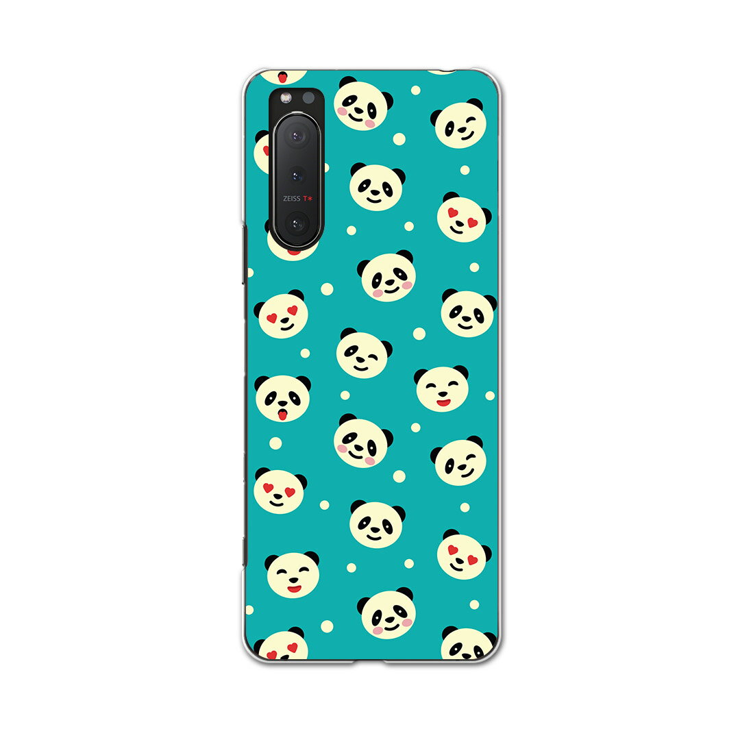 Xperia 5 II 専用ハードケース igcase SOG02 au スマホカバー カバー ケース pc ハードケース 010372 動物 パンダ 緑