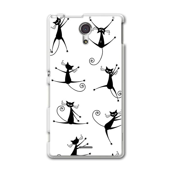 SOL22 XPERIA UL エクスペリア sol22 au エーユー スマホ カバー ケース スマホケース スマホカバー PC ハードケース 猫 イラスト アニマル ユニーク 004604