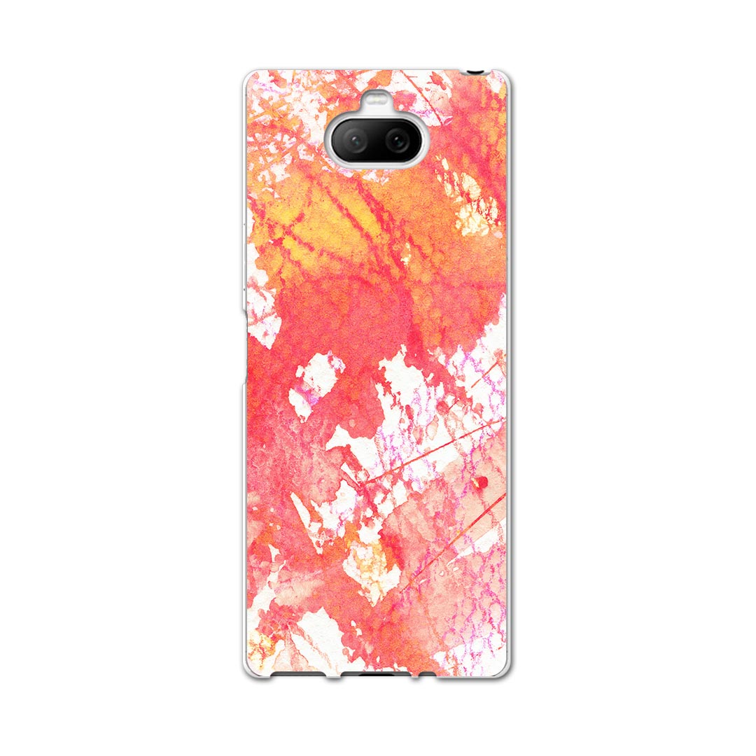SOV42 Xperia8 エクスペリア エイト sov42 エーユー au スマホ カバー ケース スマホケース スマホカバー TPU ソフトケース 008346 インク　ペンキ　赤　レッド　水彩