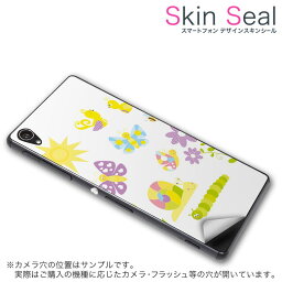 スキンシール スマホケース ステッカー スマホカバー ケース 保護シール 背面 スマホ スマートフォン 人気 プレゼント 単品 fxc5a ss 009537 FXC-5A 　geanee geanee simfree SIMフリー フラワー　蝶　キャラクター