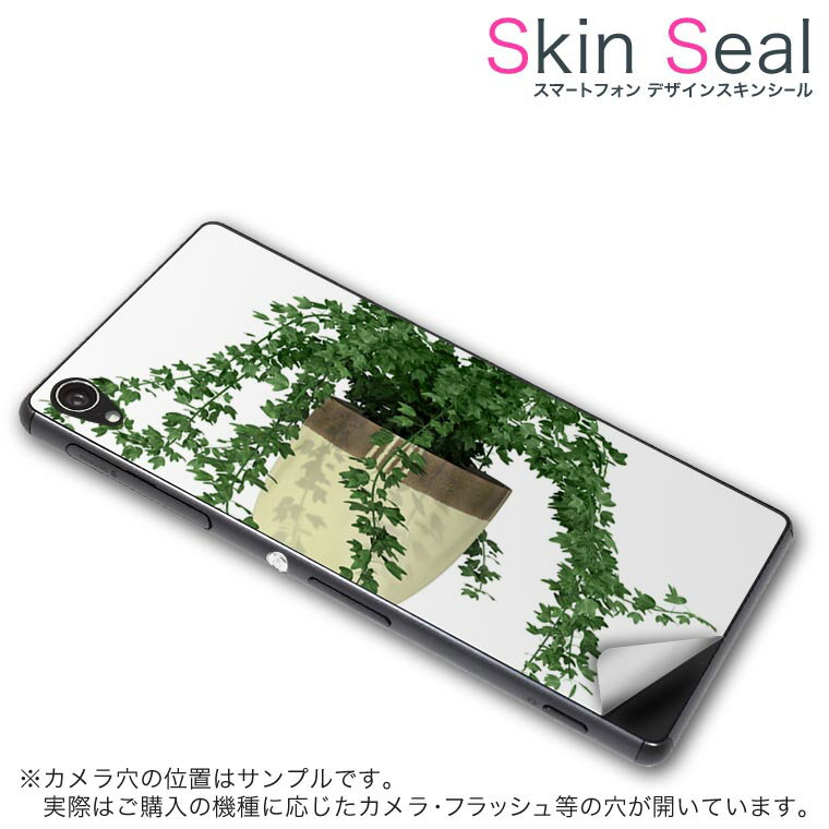 スキンシール スマホケース ステッカー スマホカバー ケース 保護シール 背面 スマホ スマートフォン 人気 プレゼント 単品 fxc5a ss 009713 FXC-5A geanee geanee simfree SIMフリー 植物 シンプル 緑