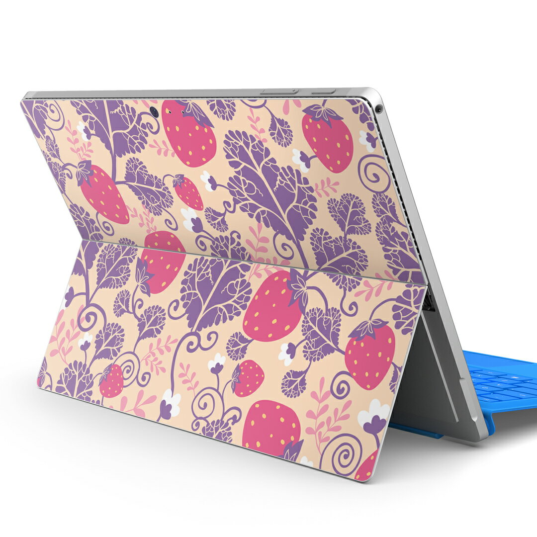 Surface Pro7 (2019) Pro6 Pro2017 pro4 用 スキンシール igsticker サーフェス ノートブック ノートパソコン カバー ケース フィルム ステッカー アクセサリー 保護 000243 苺 いちご 赤 果物