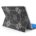 Surface Pro7 (2019) Pro6 Pro2017 pro4 用 スキンシール igsticker サーフェス ノートブック ノートパソコン カバー ケース フィルム ステッカー アクセサリー 保護 000403 ペイズリー ダマスク 花