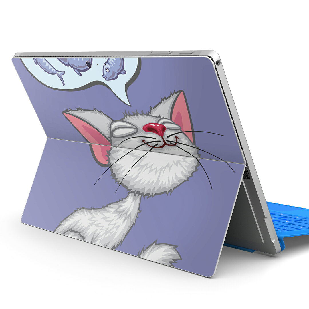 Surface Pro7 (2019) Pro6 Pro2017 pro4 用 スキンシール igsticker サーフェス ノートブック ノートパソコン カバー ケース フィルム ステッカー アクセサリー 保護 001098 猫　イラスト