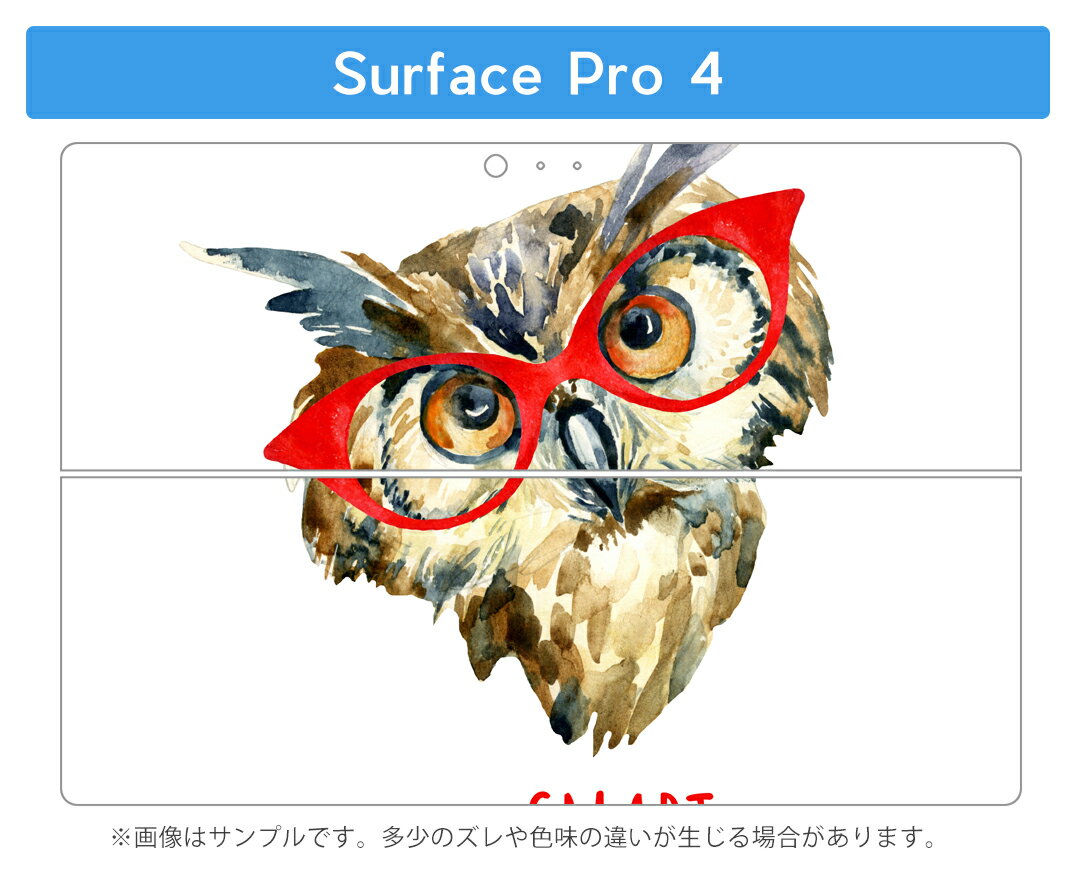 Surface Pro7 (2019) Pro6 Pro2017 pro4 用 スキンシール igsticker サーフェス ノートブック ノートパソコン カバー ケース フィルム ステッカー アクセサリー 保護 013424 ふくろう　とり　めがね