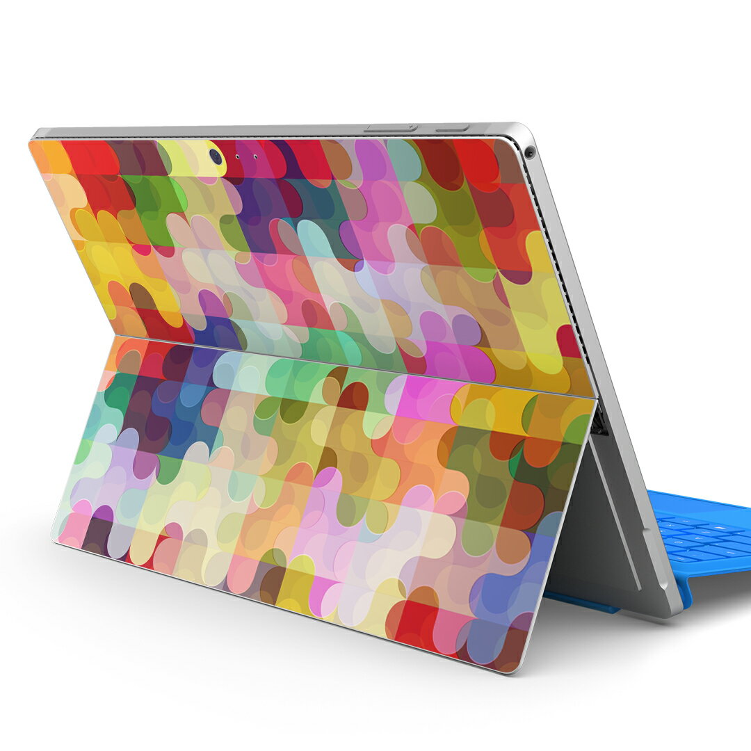 Surface Pro7 (2019) Pro6 Pro2017 pro4 用 スキンシール igsticker サーフェス ノートブック ノートパソコン カバー ケース フィルム ステッカー アクセサリー 保護 004622 パズル　カラフル