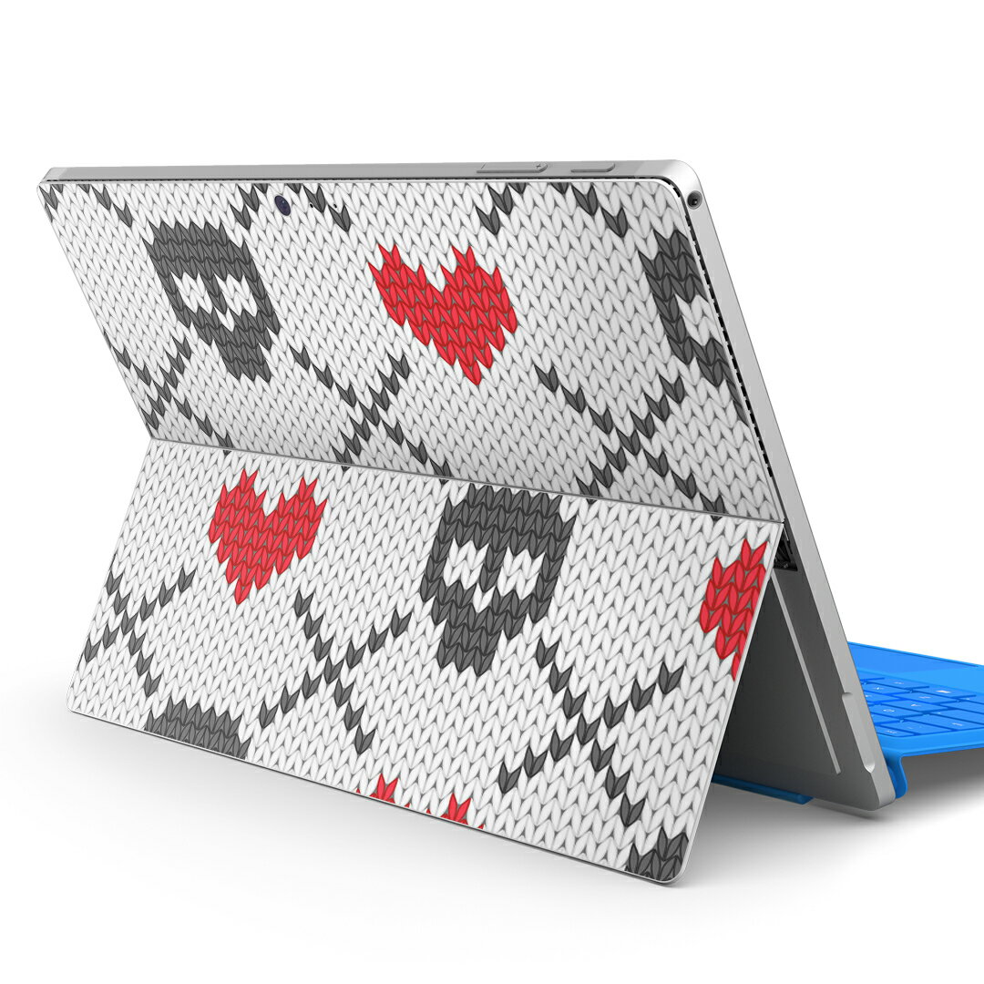 Surface Pro7 (2019) Pro6 Pro2017 pro4 用 スキンシール igsticker サーフェス ノートブック ノートパソコン カバー ケース フィルム ステッカー アクセサリー 保護 005974 骸骨 ドクロ ハート
