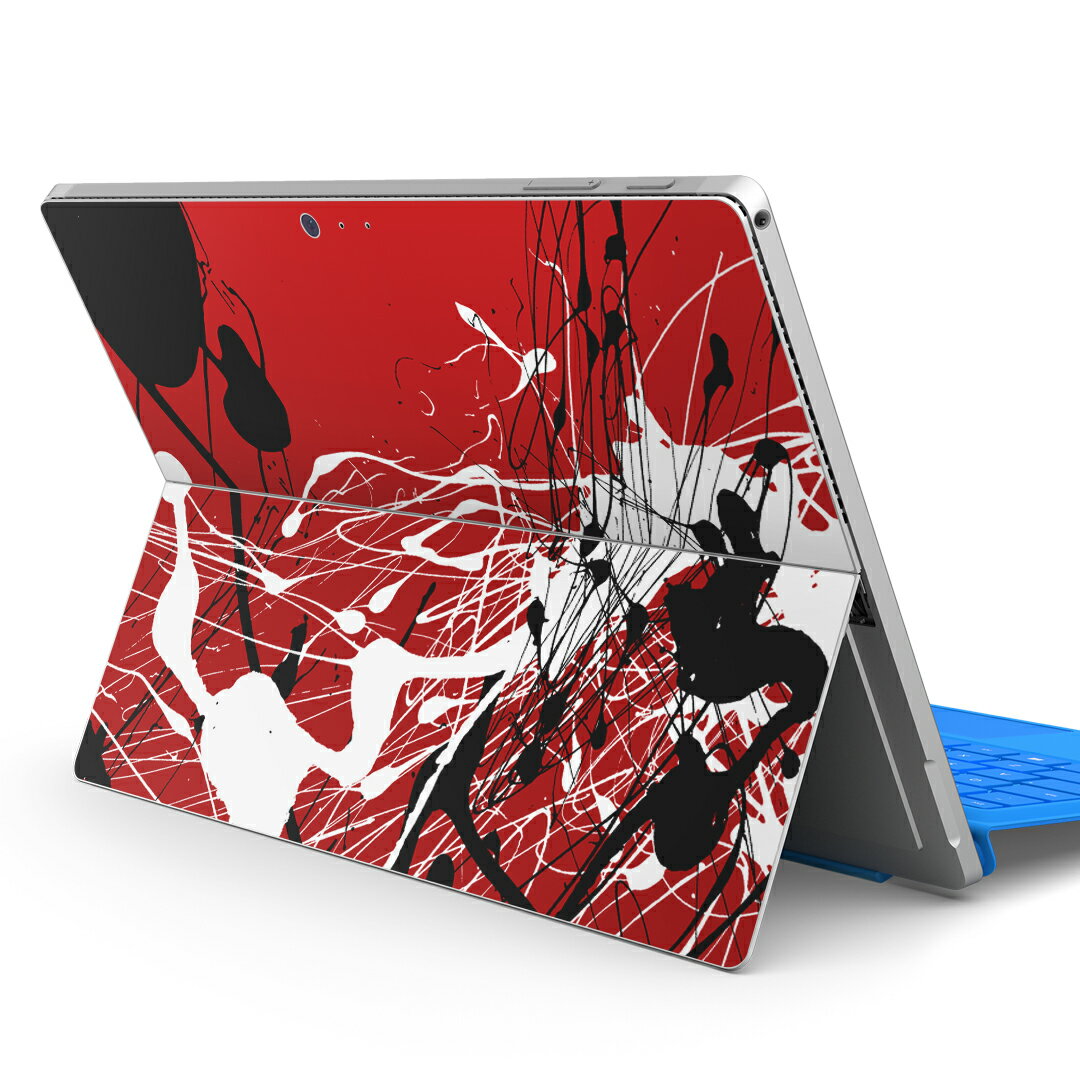 Surface Pro7 (2019) Pro6 Pro2017 pro4 用 スキンシール igsticker サーフェス ノートブック ノートパソコン カバー ケース フィルム ステッカー アクセサリー 保護 007233 赤 レッド インク