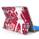 Surface Pro7 (2019) Pro6 Pro2017 pro4 用 スキンシール igsticker サーフェス ノートブック ノートパソコン カバー ケース フィルム ステッカー アクセサリー 保護 007548 花 人物 ピンク(2)