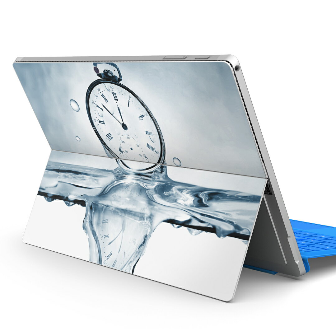 Surface Pro7 (2019) Pro6 Pro2017 pro4 用 スキンシール igsticker サーフェス ノートブック ノートパソコン カバー ケース フィルム ステッカー アクセサリー 保護 007577 時計　写真　水
