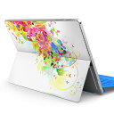 Surface Pro7 (2019) Pro6 Pro2017 pro4 用 スキンシール igsticker サーフェス ノートブック ノートパソコン カバー ケース フィルム ステッカー アクセサリー 保護 007668 カラフル レインボー 蝶