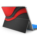 Surface Pro7 (2019) Pro6 Pro2017 pro4 用 スキンシール igsticker サーフェス ノートブック ノートパソコン カバー ケース フィルム ステッカー アクセサリー 保護 008557 黒 赤 レッド ブラック 模様(2)