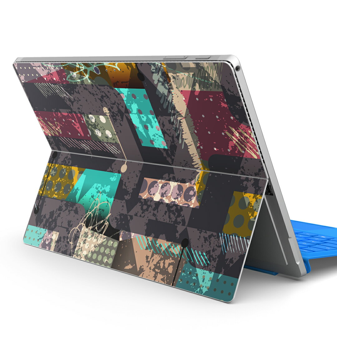 Surface Pro7 (2019) Pro6 Pro2017 pro4 用 スキンシール igsticker サーフェス ノートブック ノートパソコン カバー ケース フィルム ステッカー アクセサリー 保護 008660 模様　カラフル　水玉