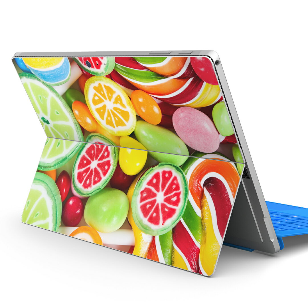 Surface Pro7 (2019) Pro6 Pro2017 pro4 用 スキンシール igsticker サーフェス ノートブック ノートパソコン カバー ケース フィルム ステッカー アクセサリー 保護 008913 写真 カラフル 飴 お菓子