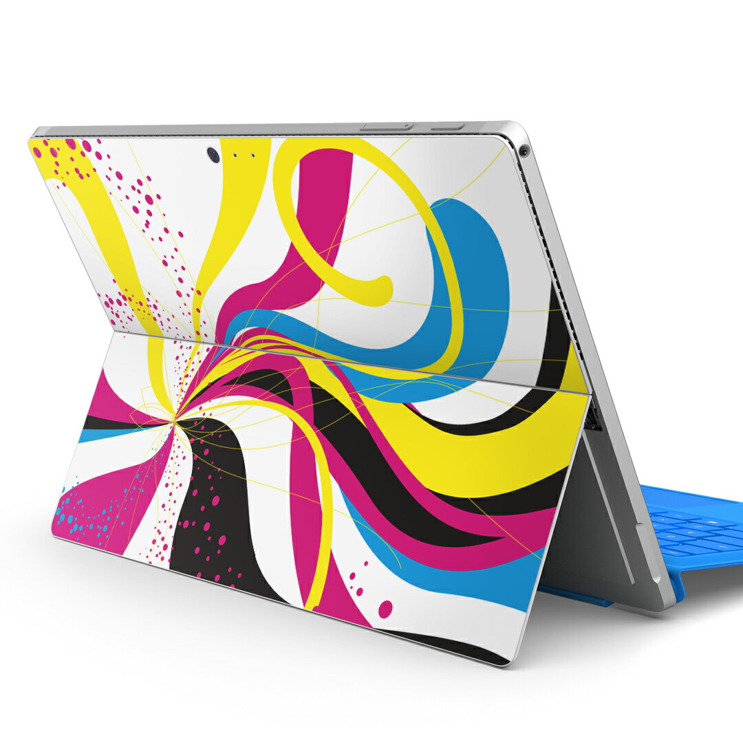 Surface Pro7 (2019) Pro6 Pro2017 pro4 用 スキンシール igsticker サーフェス ノートブック ノートパソコン カバー ケース フィルム ステッカー アクセサリー 保護 008938 カラフル　ポスター　鮮やか