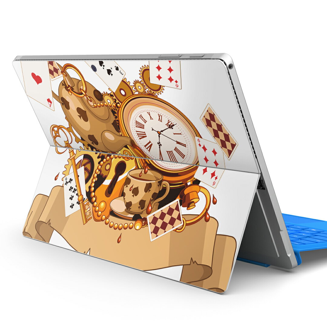 Surface Pro7 (2019) Pro6 Pro2017 pro4 用 スキンシール igsticker サーフェス ノートブック ノートパソコン カバー ケース フィルム ステッカー アクセサリー 保護 009263 トランプ ハート アンティーク