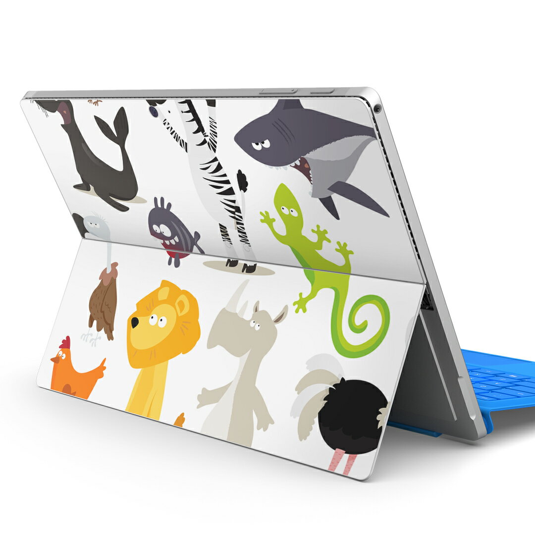 Surface Pro7 (2019) Pro6 Pro2017 pro4 用 スキンシール igsticker サーフェス ノートブック ノートパソコン カバー ケース フィルム ステッカー アクセサリー 保護 009399 動物　キャラクター