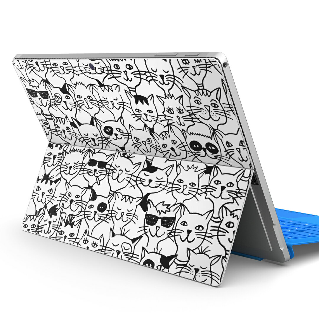 Surface Pro7 (2019) Pro6 Pro2017 pro4 用 スキンシール igsticker サーフェス ノートブック ノートパソコン カバー ケース フィルム ステッカー アクセサリー 保護 010229 猫 動物 イラスト