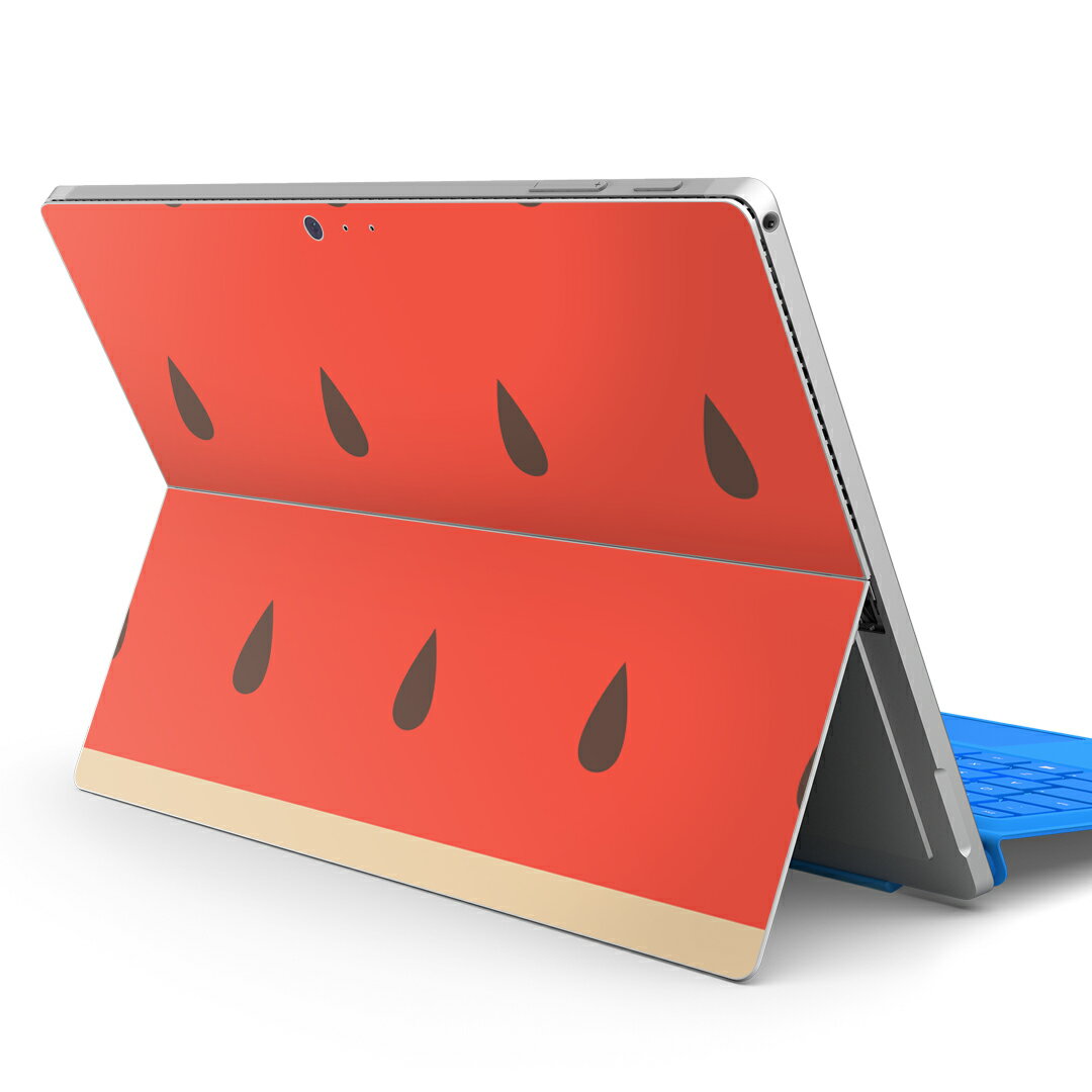 Surface Pro7 (2019) Pro6 Pro2017 pro4 用 スキンシール igsticker サーフェス ノートブック ノートパソコン カバー ケース フィルム ステッカー アクセサリー 保護 010433 果物 スイカ 赤 緑