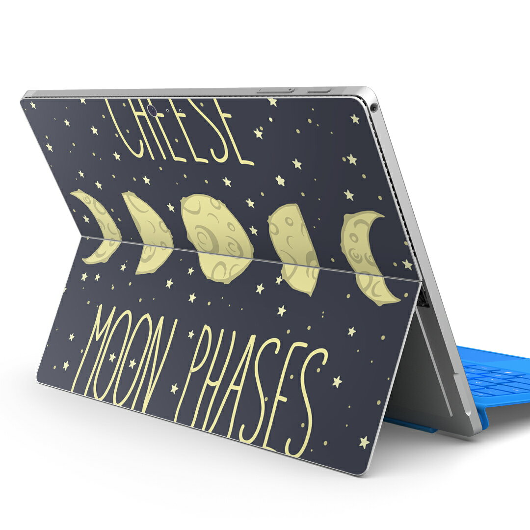 Surface Pro7 (2019) Pro6 Pro2017 pro4 用 スキンシール igsticker サーフェス ノートブック ノートパソコン カバー ケース フィルム ステッカー アクセサリー 保護 010567 星　月　英語