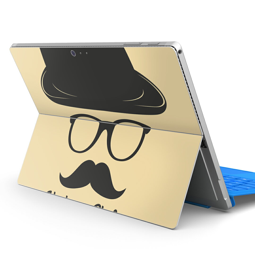 Surface Pro7 (2019) Pro6 Pro2017 pro4 用 スキンシール igsticker サーフェス ノートブック ノートパソコン カバー ケース フィルム ステッカー アクセサリー 保護 010904 帽子　ひげ　めがね