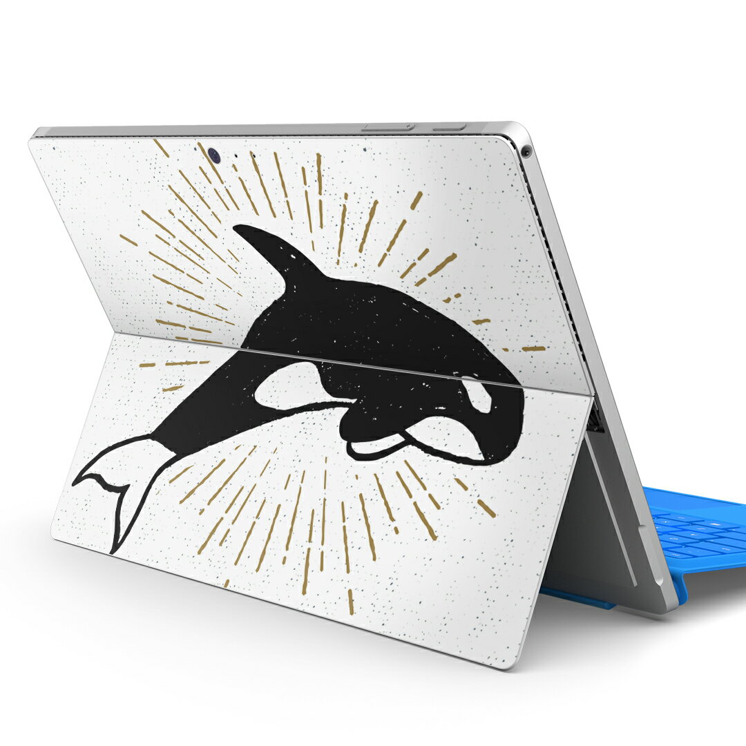 Surface Pro7 (2019) Pro6 Pro2017 pro4 用 スキンシール igsticker サーフェス ノートブック ノートパソコン カバー ケース フィルム ステッカー アクセサリー 保護 011421 海　生き物　イルカ
