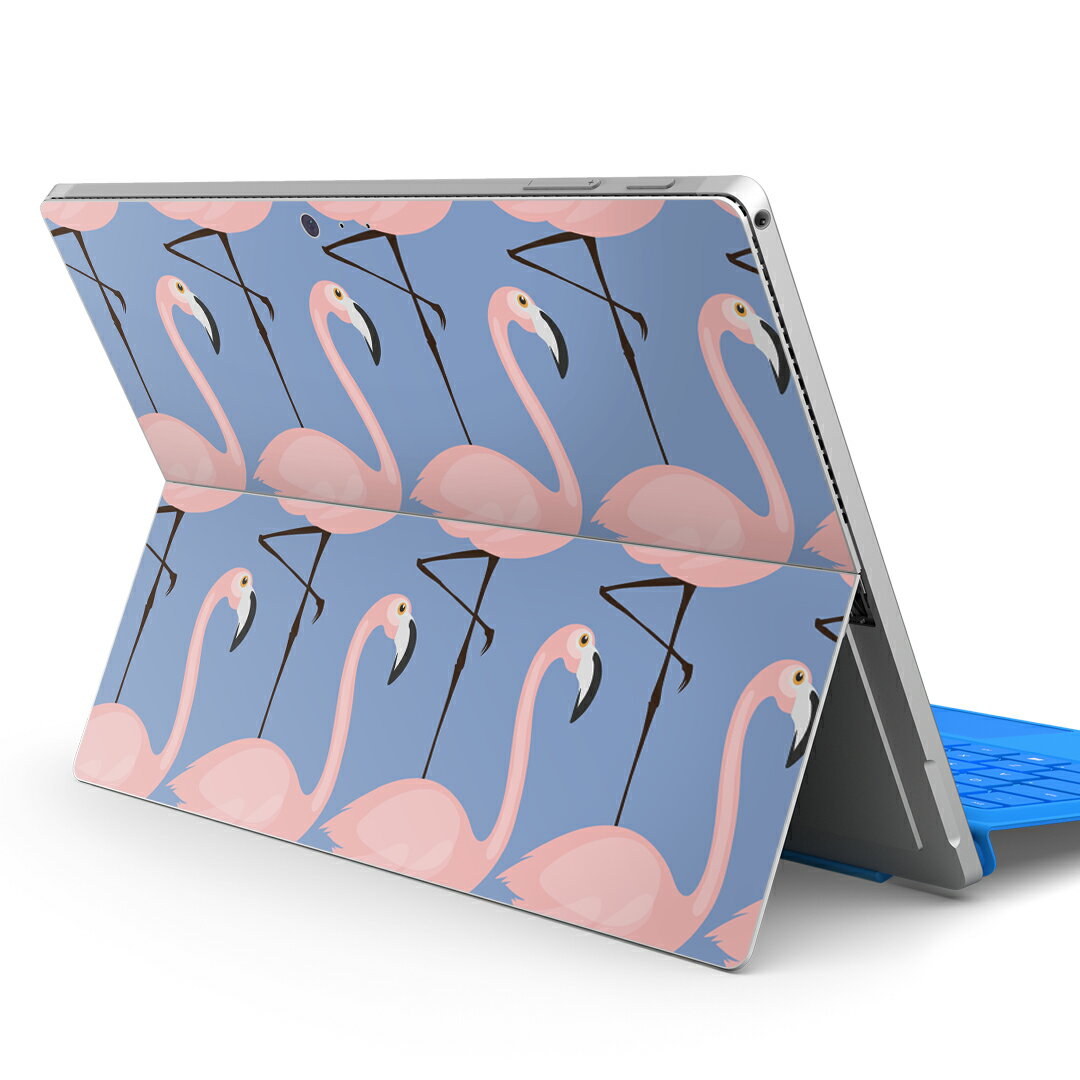 Surface Pro7 (2019) Pro6 Pro2017 pro4 用 スキンシール igsticker サーフェス ノートブック ノートパソコン カバー ケース フィルム ステッカー アクセサリー 保護 011619 フラミンゴ　鳥　動物