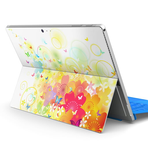 Surface Pro7 (2019) Pro6 Pro2017 pro4 用 スキンシール igsticker サーフェス ノートブック ノートパソコン カバー ケース フィルム ステッカー アクセサリー 保護 011703 花 蝶 カラフル Surface Pro7 (2019) Pro6 Pro2017 pro4 用 スキンシール igsticker サーフェス ノートブック ノートパソコン カバー ケース フィルム ステッカー アクセサリー 保護 011703 花 蝶 カラフル