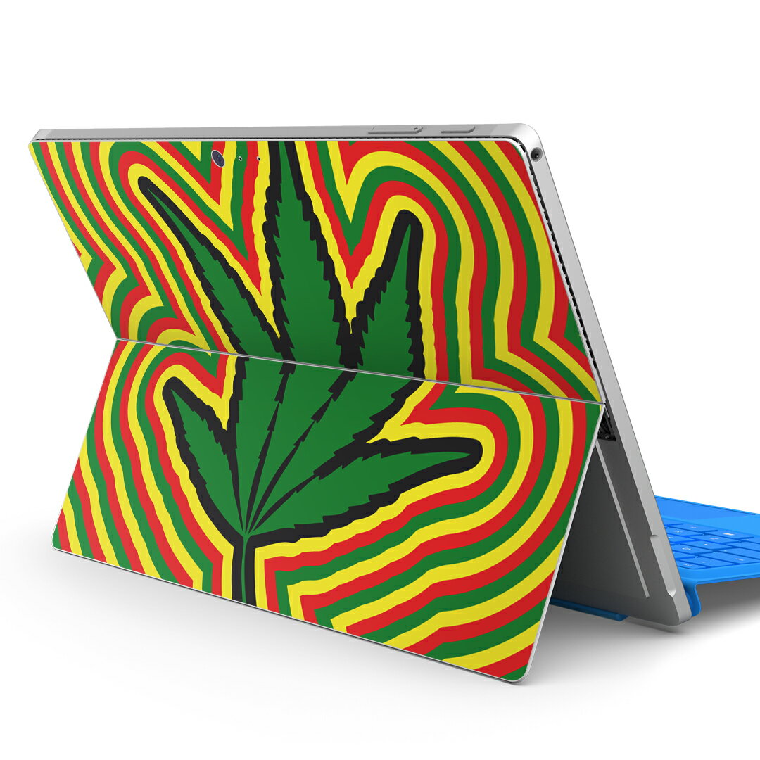 Surface Pro7 (2019) Pro6 Pro2017 pro4 用 スキンシール igsticker サーフェス ノートブック ノートパソコン カバー ケース フィルム ステッカー アクセサリー 保護 011825 レゲエ　植物　音楽