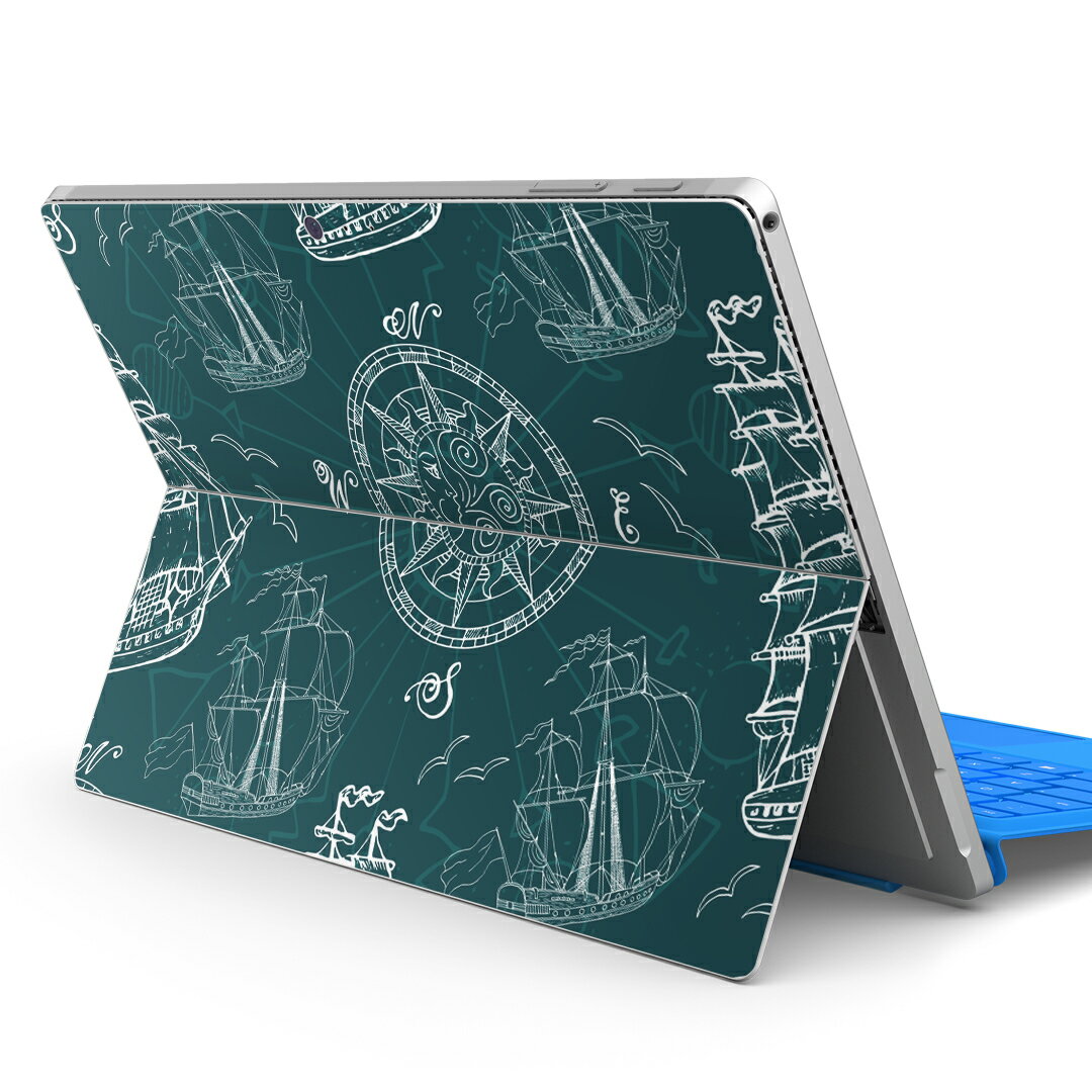 Surface Pro7 (2019) Pro6 Pro2017 pro4 用 スキンシール igsticker サーフェス ノートブック ノートパソコン カバー ケース フィルム ステッカー アクセサリー 保護 011946 船　マーク　海