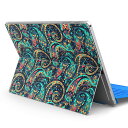 Surface Pro7 (2019) Pro6 Pro2017 pro4 用 スキンシール igsticker サーフェス ノートブック ノートパソコン カバー ケース フィルム ステッカー アクセサリー 保護 012031 ペイズリー 柄 青(2)