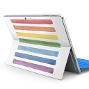 Surface Pro7 (2019) Pro6 Pro2017 pro4 用 スキンシール igsticker サーフェス ノートブック ノートパソコン カバー ケース フィルム ステッカー アクセサリー 保護 012203 ボーダー カラフル レインボー