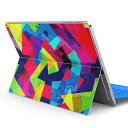 Surface Pro7 (2019) Pro6 Pro2017 pro4 用 スキンシール igsticker サーフェス ノートブック ノートパソコン カバー ケース フィルム ステッカー アクセサリー 保護 012349 カラフル 柄 レインボー