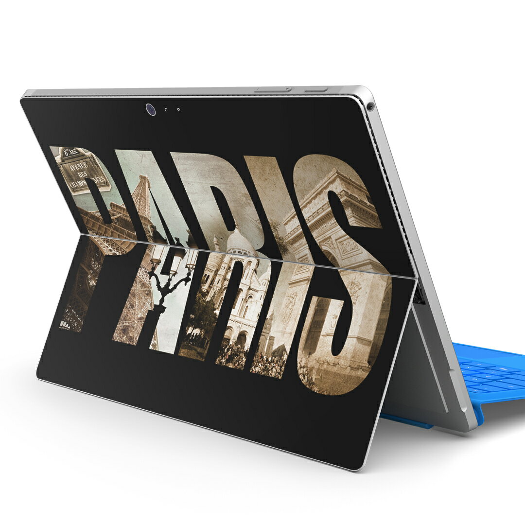 Surface Pro7 (2019) Pro6 Pro2017 pro4 用 スキンシール igsticker サーフェス ノートブック ノートパソコン カバー ケース フィルム ステッカー アクセサリー 保護 012831 パリ 英語 文字