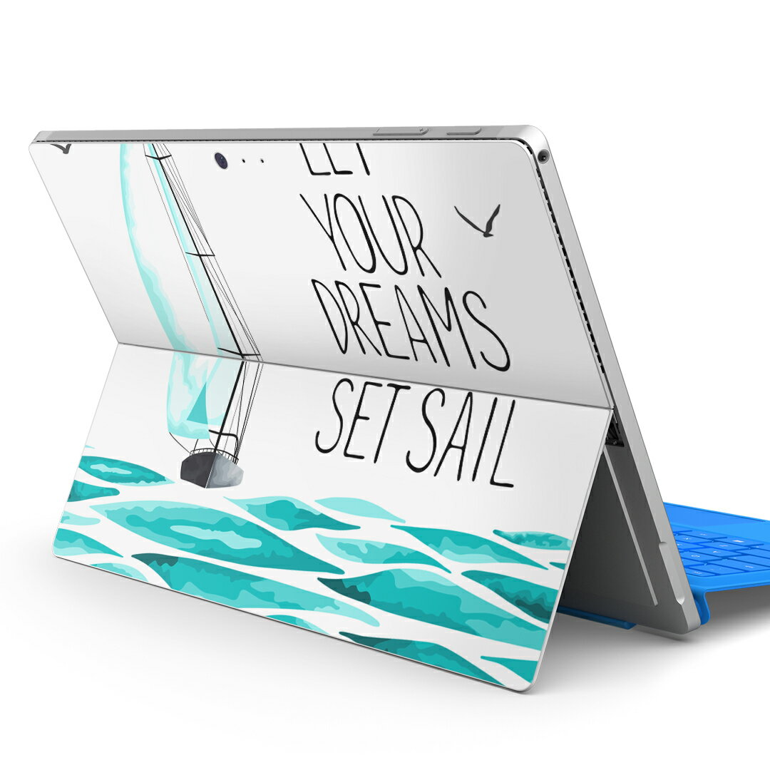 Surface Pro7 (2019) Pro6 Pro2017 pro4 用 スキンシール igsticker サーフェス ノートブック ノートパソコン カバー ケース フィルム ステッカー アクセサリー 保護 014200 海 船 英語