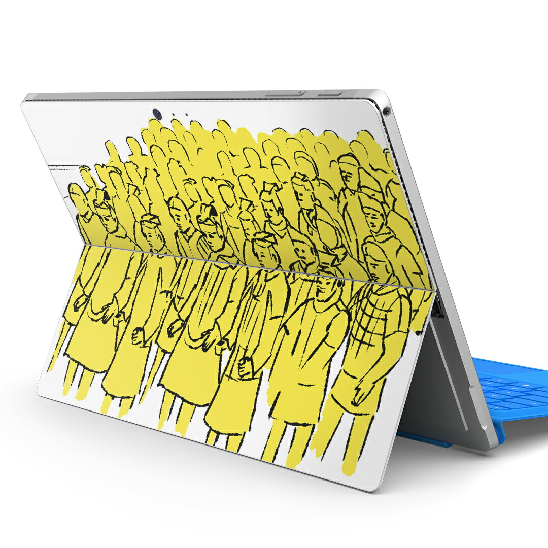 Surface Pro7 (2019) Pro6 Pro2017 pro4 用 スキンシール igsticker サーフェス ノートブック ノートパソコン カバー ケース フィルム ステッカー アクセサリー 保護 014410 人物　黄色