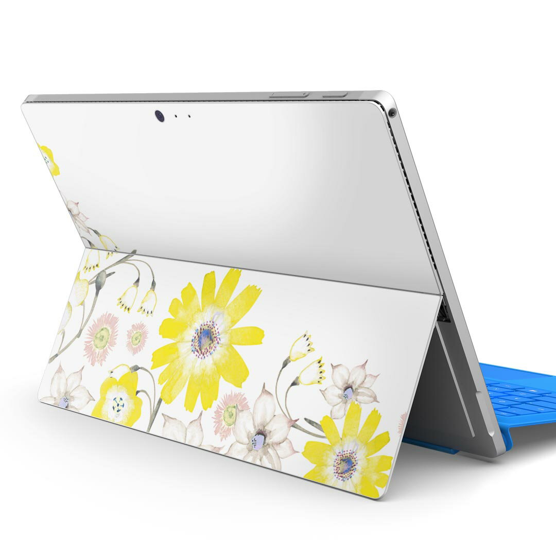 Surface Pro7 (2019) Pro6 Pro2017 pro4 用 スキンシール igsticker サーフェス ノートブック ノートパソコン カバー ケース フィルム ステッカー アクセサリー 保護 015595 パンジー　花　植物　手書き