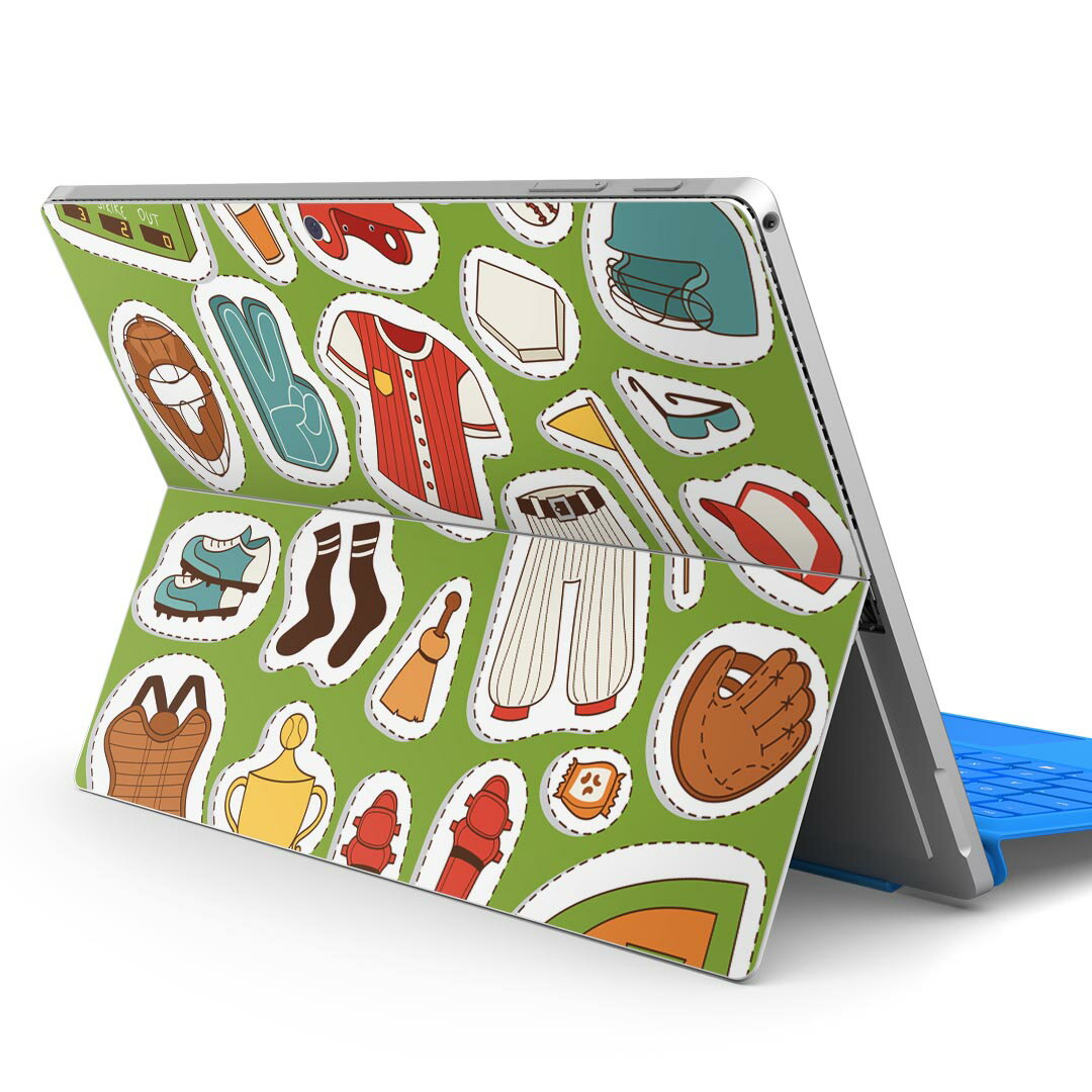 Surface Pro7 (2019) Pro6 Pro2017 pro4 用 スキンシール igsticker サーフェス ノートブック ノートパソコン カバー ケース フィルム ステッカー アクセサリー 保護 015711 野球　運動　球技