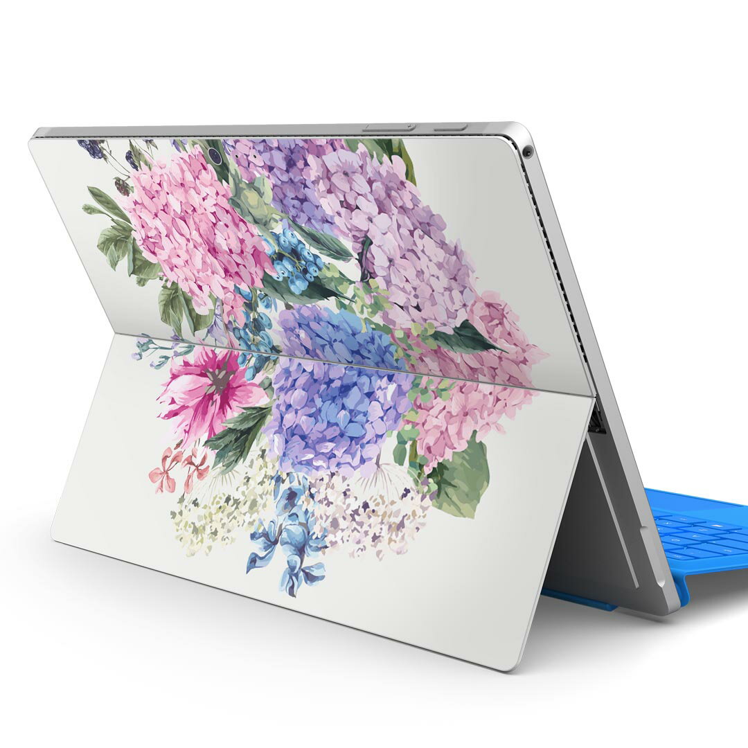 Surface Pro7 (2019) Pro6 Pro2017 pro4 用 スキンシール igsticker サーフェス ノートブック ノートパソコン カバー ケース フィルム ステッカー アクセサリー 保護 016328 あじさい 梅雨 花