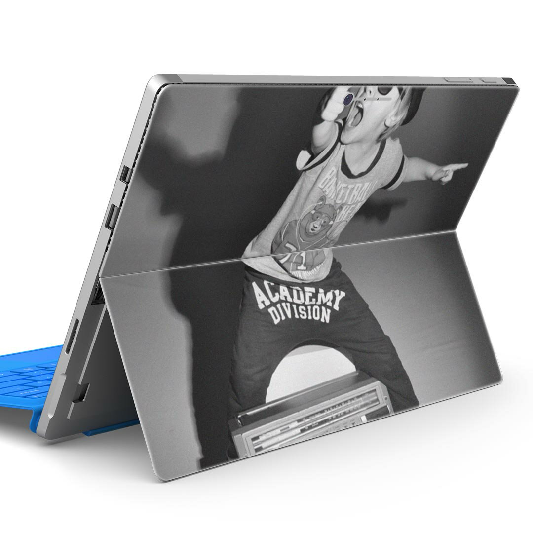 Surface Pro7 (2019) Pro6 Pro2017 pro4 用 スキンシール igsticker サーフェス ノートブック ノートパソコン カバー ケース フィルム ステッカー アクセサリー 保護 018305 アート 白黒 音楽
