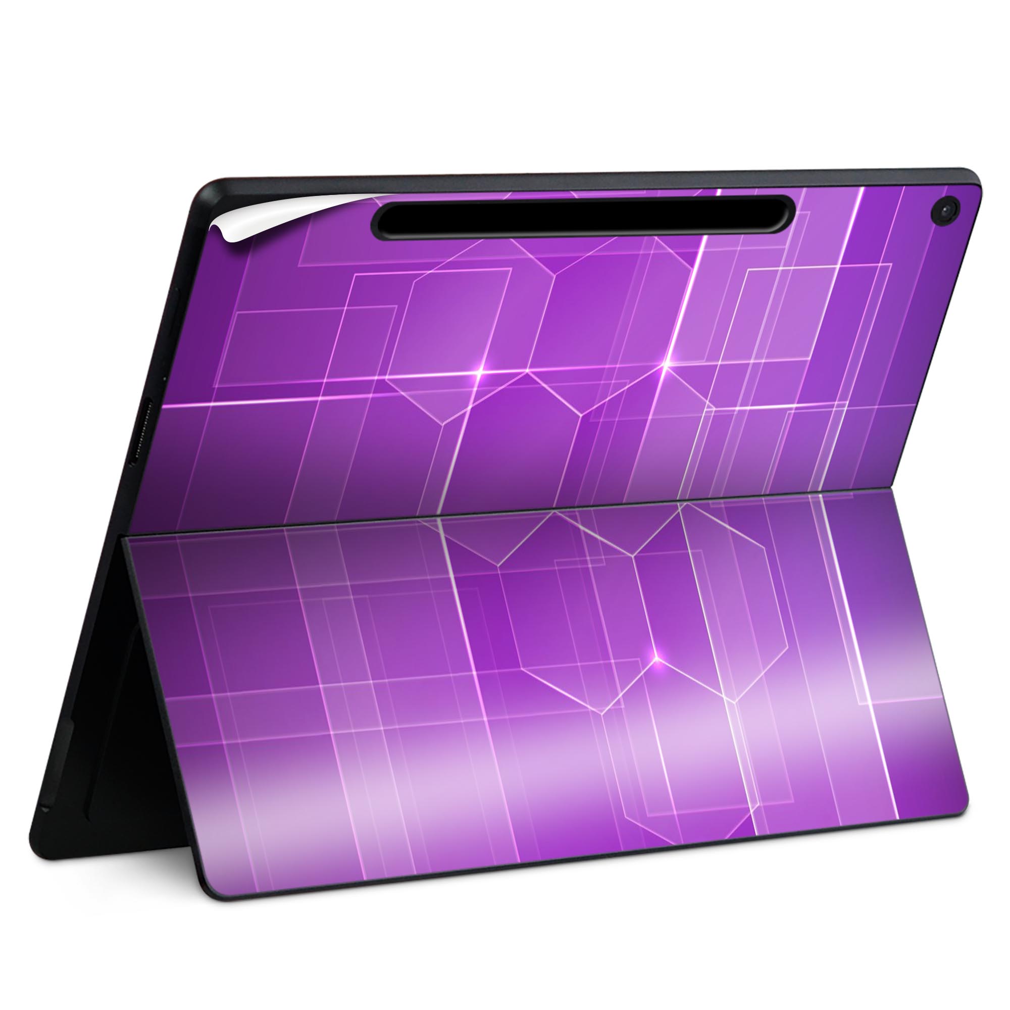 Surface Pro 12 インチ (2025) 用 スキンシール 全面スキンシール フル SurfacePro12 用 背面 底 ステッカー 保護シール 高品質再剥離性シート キャラクター かわいい 023396 女性 顔 人物 000421 紫