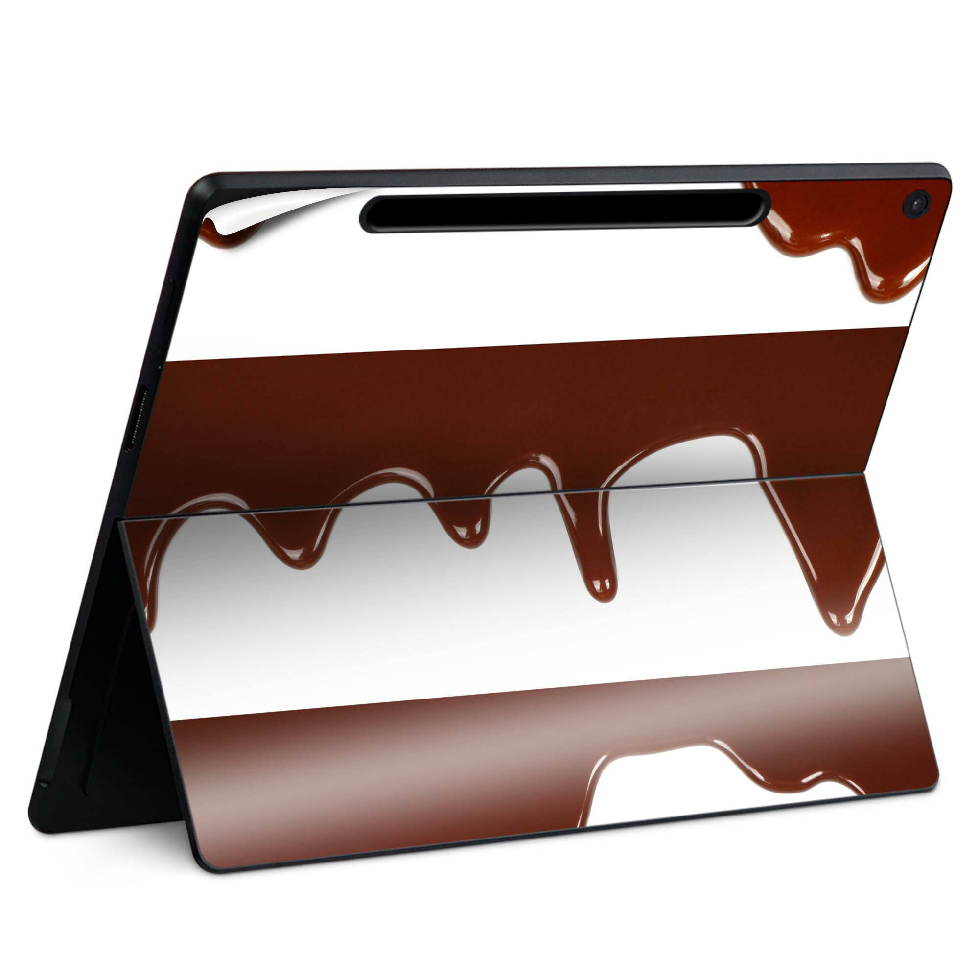 Surface Pro 12 インチ (2025) 用 スキンシール 全面スキンシール フル SurfacePro12 用 背面 底 ステッカー 保護シール 高品質再剥離性シート キャラクター かわいい 023396 女性 顔 人物 001006 チョコレート