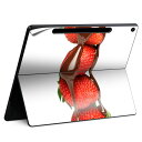 Surface Pro 12 インチ (2025) 用 スキンシール 全面スキンシール フル SurfacePro12 用 背面 底 ステッカー 保護シール 高品質再剥離性シート キャラクター かわいい 023396 女性 顔 人物 001061 チョコレート イチゴ