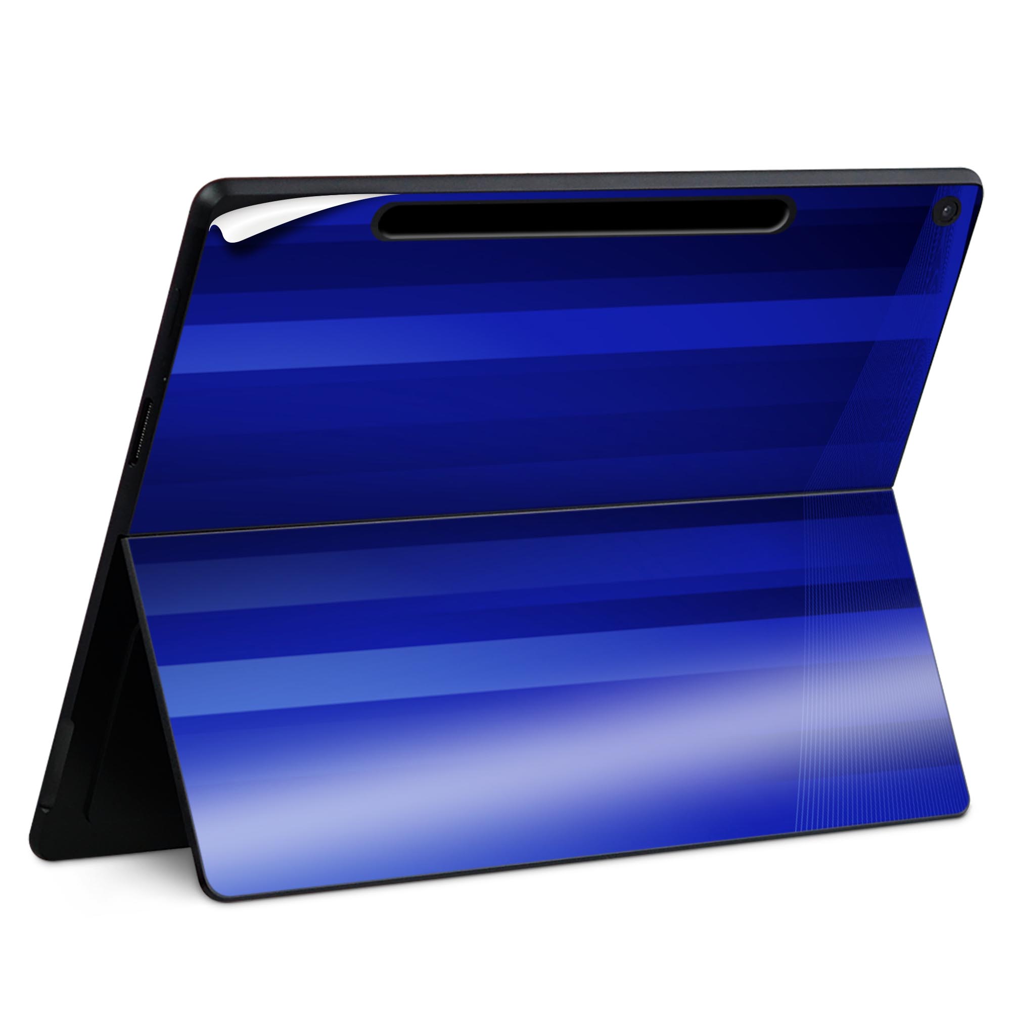 Surface Pro 12 インチ (2025) 用 スキンシール 全面スキンシール フル SurfacePro12 用 背面 底 ステッカー 保護シール 高品質再剥離性シート キャラクター かわいい 023396 女性　顔　人物 002204 シンプル　青