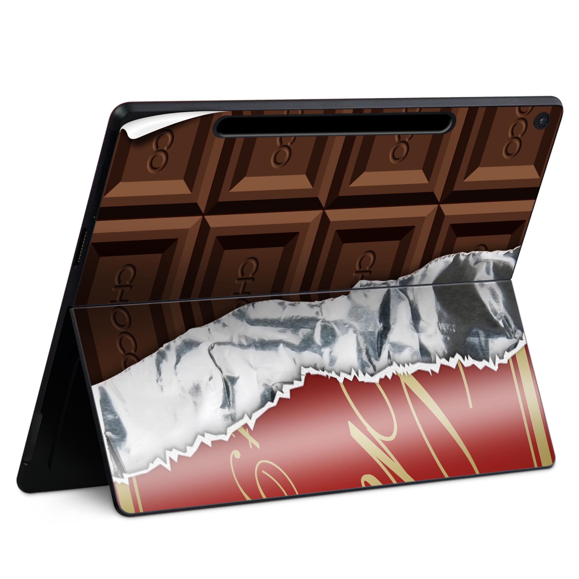 Surface Pro 12 インチ (2025) 用 スキンシール 全面スキンシール フル SurfacePro12 用 背面 底 ステッカー 保護シール 高品質再剥離性シート キャラクター かわいい 023396 女性 顔 人物 002443 チョコレート ブラウン