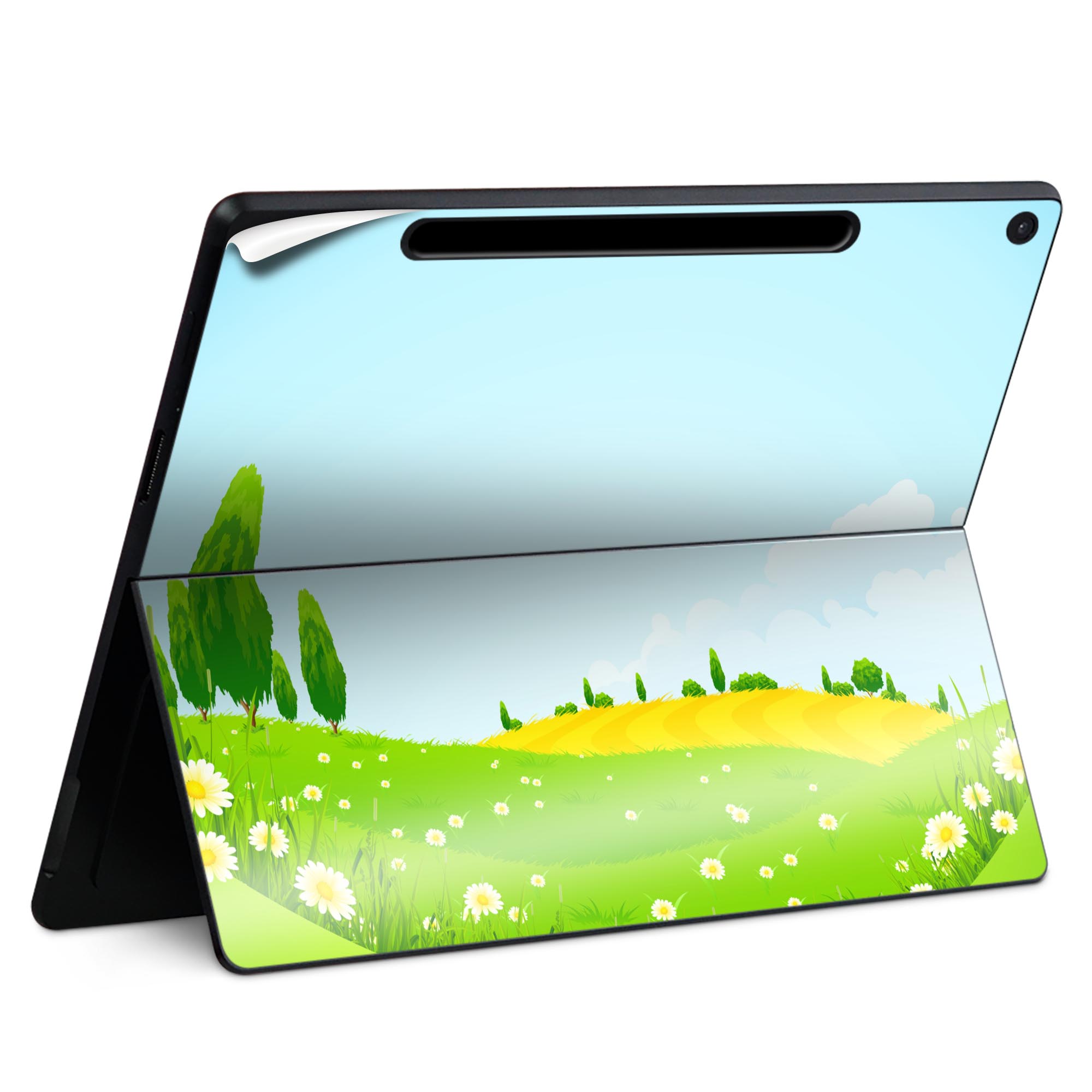 Surface Pro 12 インチ (2025) 用 スキンシール 全面スキンシール フル SurfacePro12 用 背面 底 ステッカー 保護シール 高品質再剥離性シート キャラクター かわいい 023396 女性 顔 人物 002547 景色 風景 イラスト