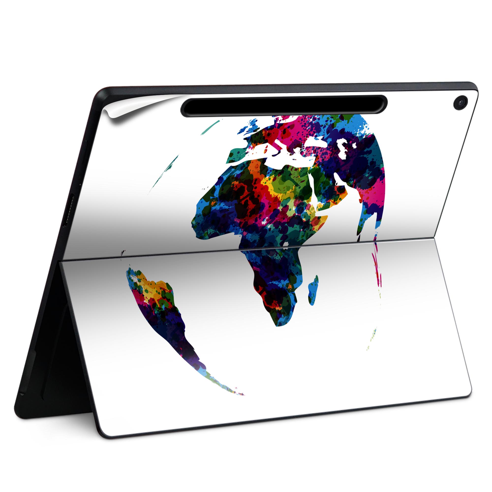 Surface Pro 12 インチ (2025) 用 スキンシール 全面スキンシール フル SurfacePro12 用 背面 底 ステッカー 保護シール 高品質再剥離性シート キャラクター かわいい 023396 女性　顔　人物 003634 地球　カラフル　シンプル